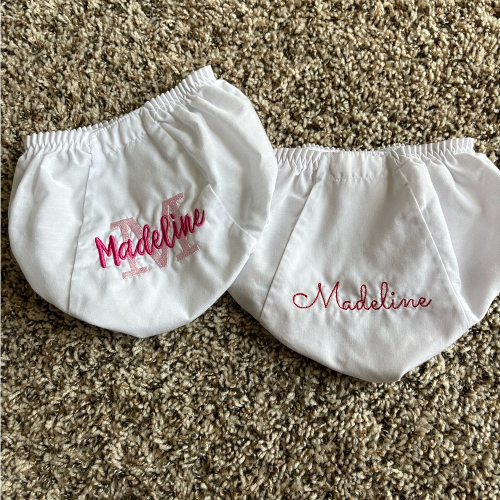 “Madeline” White Baby Bloomers